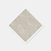 Klassieke witte monogram Initialen Neutrale linnen Servet (Hoek)