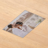 Klassieke Witte Monogram Kalligrafie Fotobruiloft Acryl Uitnodigingen (Laagn)