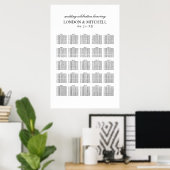 Klassieke witte monogram trouwzaalstoelen poster (Thuiskantoor)
