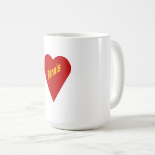 Klassieke witte mug I LOVE TENNIS Koffiemok