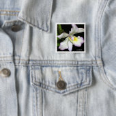 Klassieke witte orchidee vierkante button 5,1 cm (In situ)