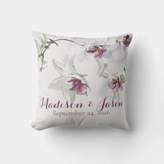 Klassieke Witte Orchideeën  huwelijkscadeau Kussen (Voorkant)