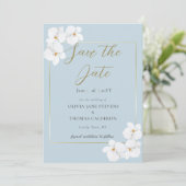 Klassieke witte orchideeën Waterverf Blauwe bewaar Kaart (Staand voorkant)