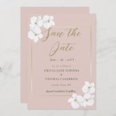 Klassieke witte orchideeën Waterverf Roze bewaarda Kaart (Voorkant / Achterkant)