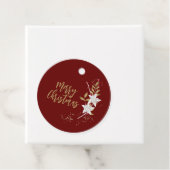 Klassieke witte poinsettia en Berries Sparkle Bedankjes Labels (In situ)