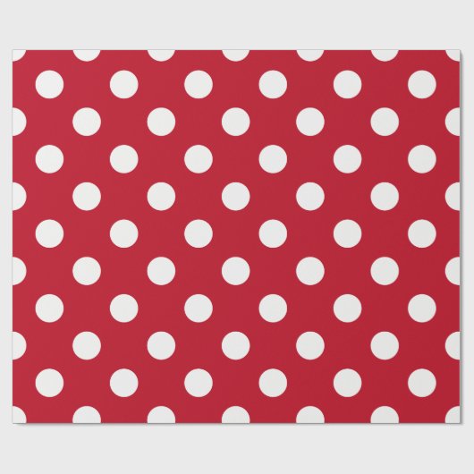 Klassieke witte poka punt cadeaupapier (Vlak)