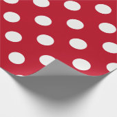 Klassieke witte poka punt cadeaupapier (Hoek)