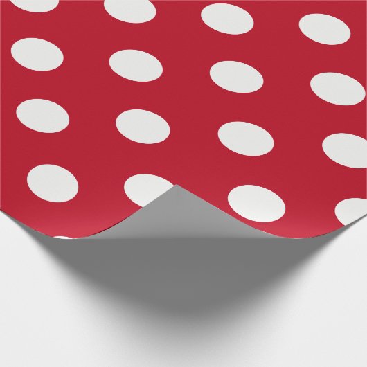 Klassieke witte poka punt cadeaupapier (Hoek)