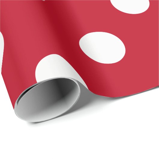 Klassieke witte poka punt cadeaupapier (Rol Hoek)