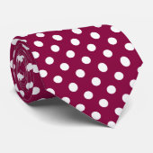 Klassieke witte polka stip das (Opgerold)