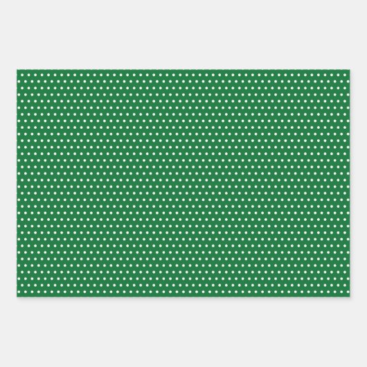 Klassieke witte poolpunten op rood groen zwart inpakpapier vel (Voorkant 2)