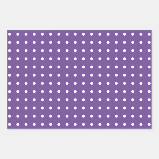 Klassieke witte poolpunten op roze Paars en groen Inpakpapier Vel (Voorkant 2)