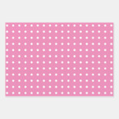 Klassieke witte poolpunten op roze Paars en groen Inpakpapier Vel (Voorkant)