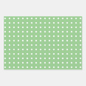 Klassieke witte poolpunten op roze Paars en groen Inpakpapier Vel (Voorkant 3)