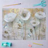 Klassieke Witte Poppies & Lace Decoupage Tissuepapier (Craft)