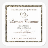 Klassieke witte productetiketten Gouden Glitter Sp Vierkante Sticker (Voorkant)