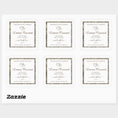 Klassieke witte productetiketten Gouden Glitter Sp Vierkante Sticker (Vel)