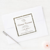 Klassieke witte productetiketten Gouden Glitter Sp Vierkante Sticker (Envelop)