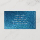 Klassieke witte rand | Blauwe glimmende achtergron Visitekaartje (Achterkant)