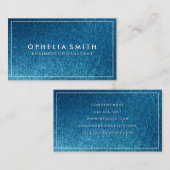 Klassieke witte rand | Blauwe glimmende achtergron Visitekaartje (Voorkant / Achterkant)