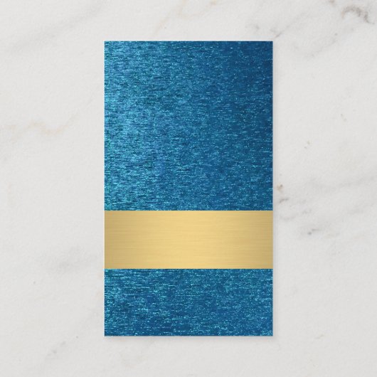 Klassieke witte rand | Blauwe glimmende achtergron Visitekaartje (Achterkant)