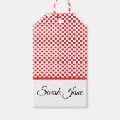 Klassieke witte rode poladots | Gepersonaliseerde Cadeaulabel (Voorkant)