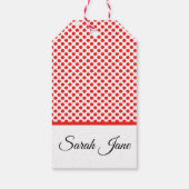 Klassieke witte rode poladots | Gepersonaliseerde Cadeaulabel (Achterkant)