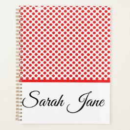 Klassieke witte rode poladots | Gepersonaliseerde  Planner