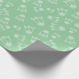 Klassieke Witte Roos Trouwceremonie Groen Naadloos Cadeaupapier