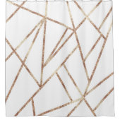 Klassieke witte Rose Gold Geo #1 Douchegordijn (Voorkant)