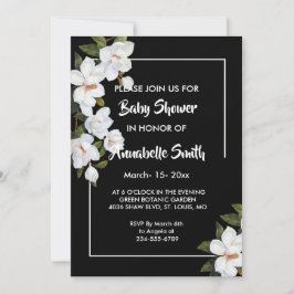 Klassieke witte rozen baby shower kaart