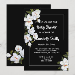 Klassieke witte rozen baby shower kaart