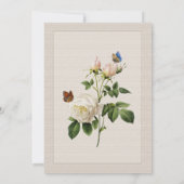 Klassieke witte rozen christelijke bruiloft kaart (Achterkant)