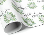 Klassieke witte rozenbruiloft mooi cadeaupapier (Rol Hoek)