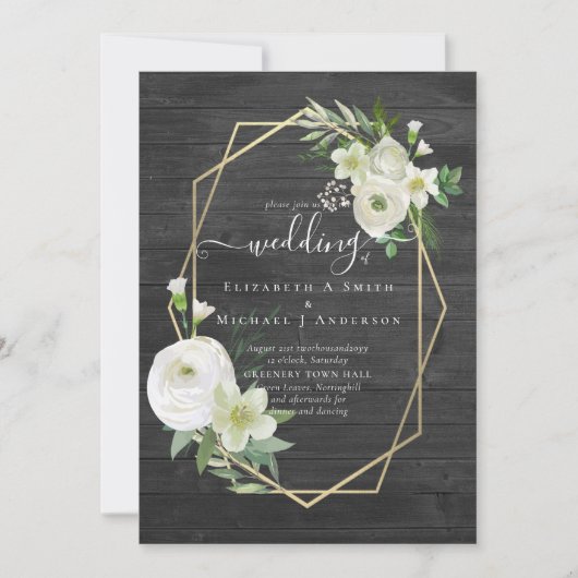 Klassieke witte rozenbruine gouden bruiloft (Voorkant)