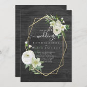 Klassieke witte rozenbruine gouden bruiloft (Voorkant / Achterkant)