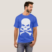 Klassieke witte schedel en kruisbeenderen t-shirt (Voorkant volledig)