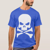 Klassieke witte schedel en kruisbeenderen t-shirt (Voorkant)
