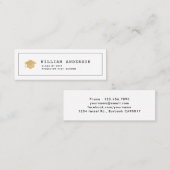 Klassieke witte SImple-Afstuderen invoegkaart Mini Visitekaartje (Voorkant / Achterkant)