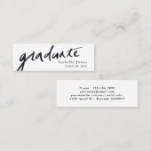Klassieke witte SImple-Afstuderen invoegkaart Mini Visitekaartje (Voorkant / Achterkant)