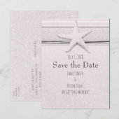 Klassieke witte strandtrouwkaart 'Starfish' om de  Aankondigingskaart (Voorkant / Achterkant)