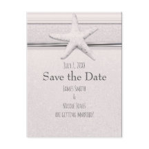 Klassieke witte strandtrouwkaart 'Starfish' om uw 