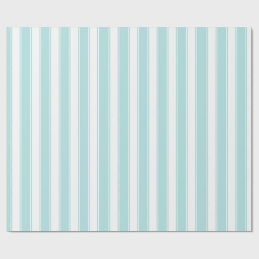 Klassieke witte streep  Stripe Blauwgroen Stripe Cadeaupapier (Vlak)