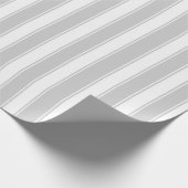 Klassieke witte streep  stripe grijs cadeaupapier (Hoek)