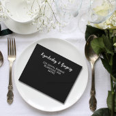 Klassieke witte tekst op zwarte grote foto QR code All In One Uitnodiging