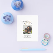 Klassieke witte uitnodiging voor een bruiloft met  flyer (Enkel)