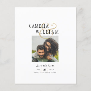 Klassieke witte uitnodiging voor een bruiloft met  flyer