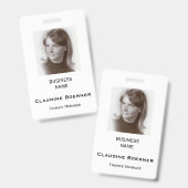 Klassieke witte verticale foto ID naamkaart badge (Voor- en achterkant)