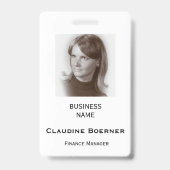 Klassieke witte verticale foto ID naamkaart badge (Achterkant)
