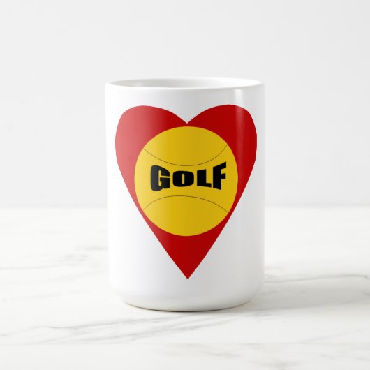 Klassieke witte vlek AMOUR GOLF Koffiemok (Center)